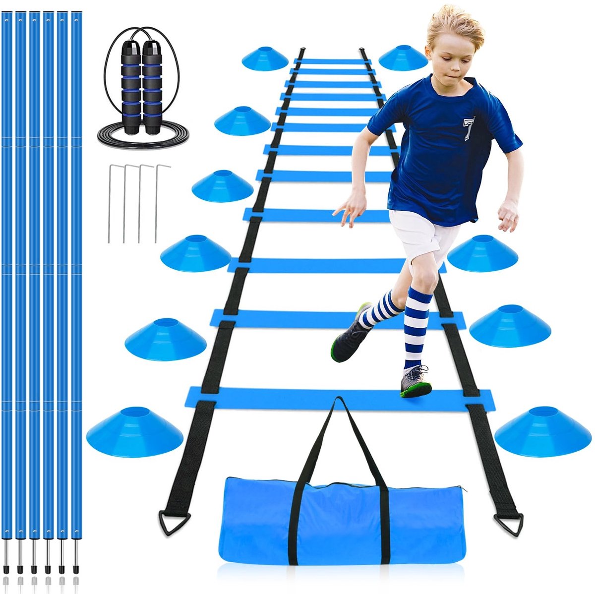 SolidKeus - Voetbalttraining Set voor Jongeren, Compleet Accessoirepakket
