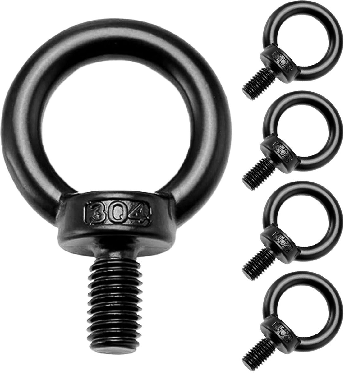 SolidKeus - M6 Ringbouten Set van 5 RVS Zwart