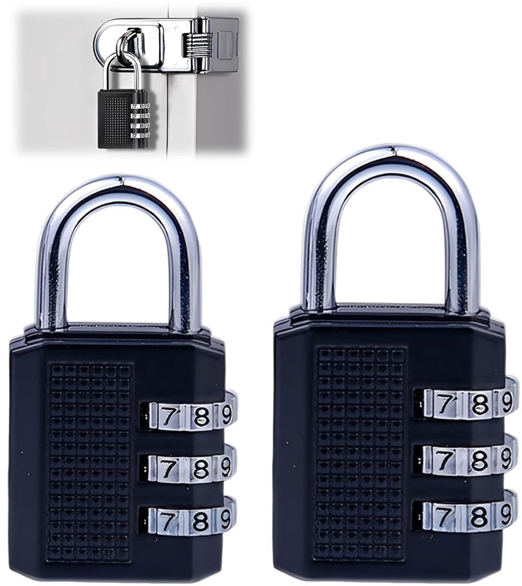 SolidKeus - 2 Stuks Combinatieslot met 3-cijferige Code voor Veiligheid