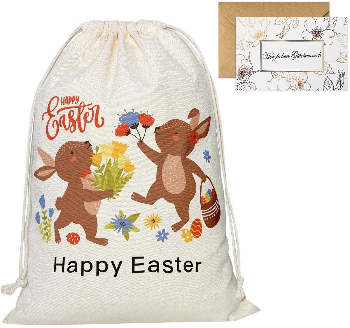 SolidKeus - Pasen Cadeautassen met Wenskaart voor Kinderen en Volwassenen