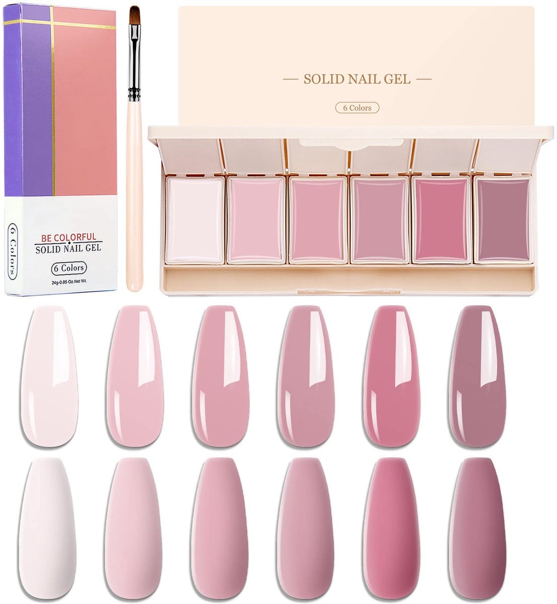 SolidKeus - 6 Kleuren Gel Nagellak Set voor Ombre Nagels