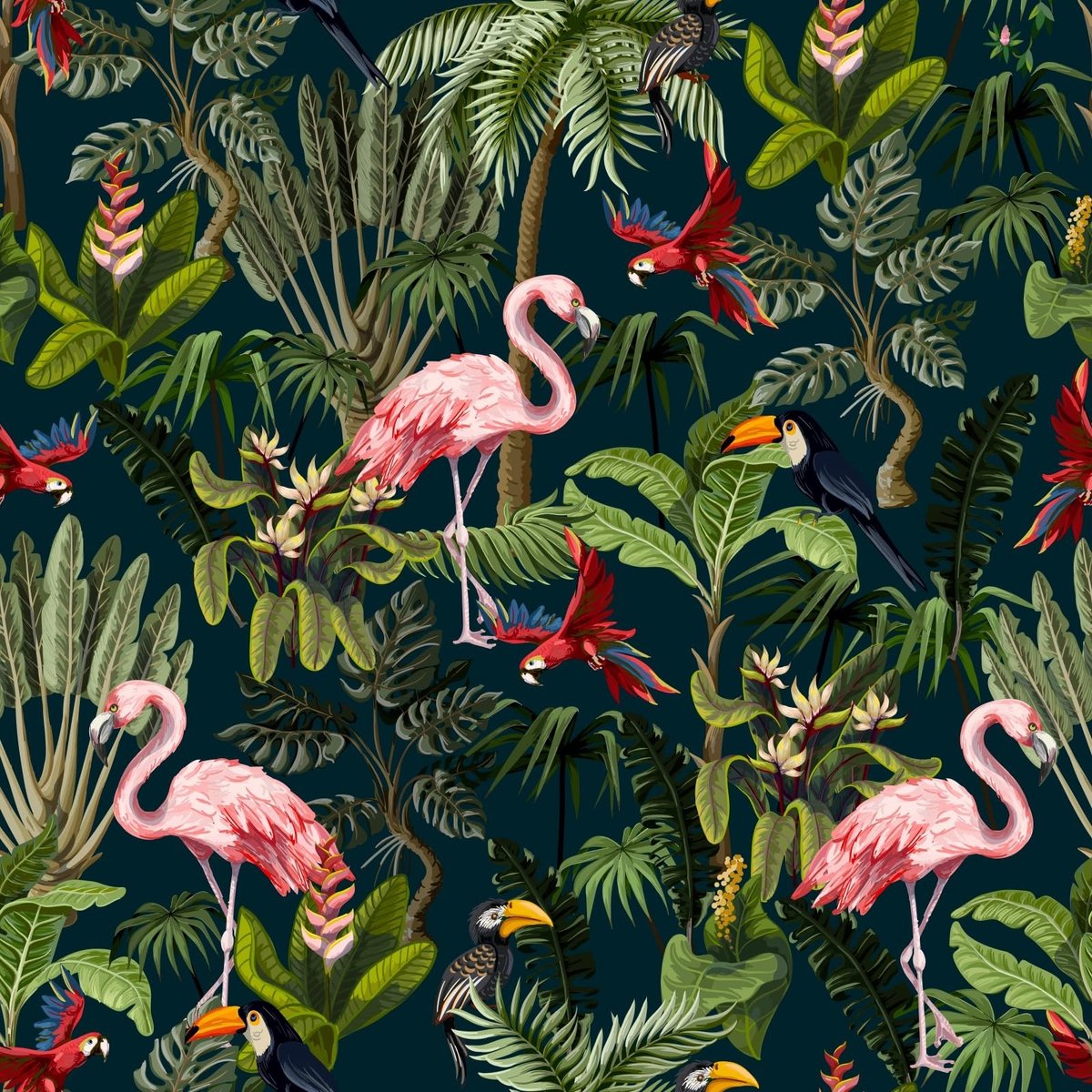 SolidKeus - Verwijderbare Jungle Dierenbehang voor Kinderen