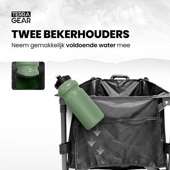 Handkar Opvouwbaar - Dolly Stevige Kar - Vervoeren van Spullen - Grote Capaciteit - 110 Liter - Zwart — afbeelding 4