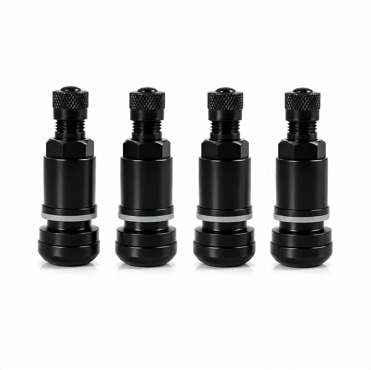 SolidKeus - Set van 4 Zwarte Aluminium Velgventielen