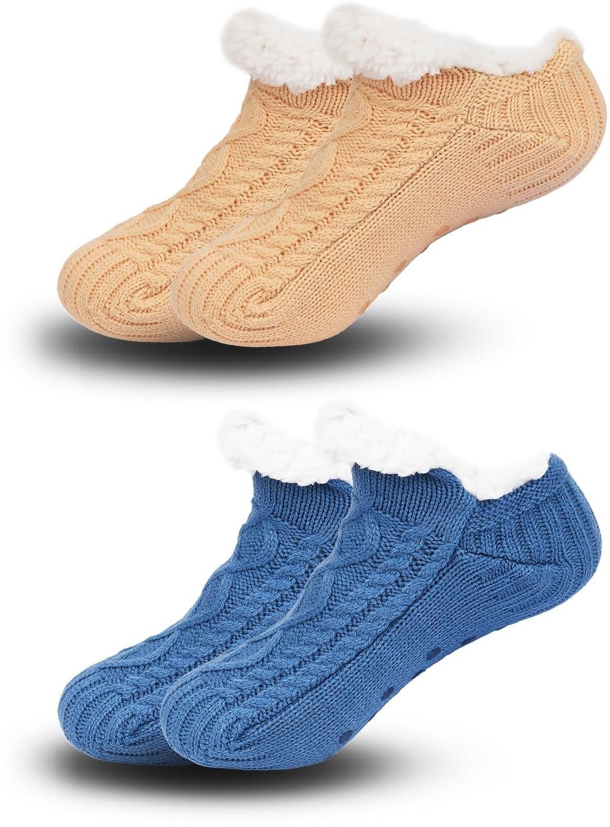 SolidKeus - Set van 2 Paar Warme Antislip Sokken voor Dames