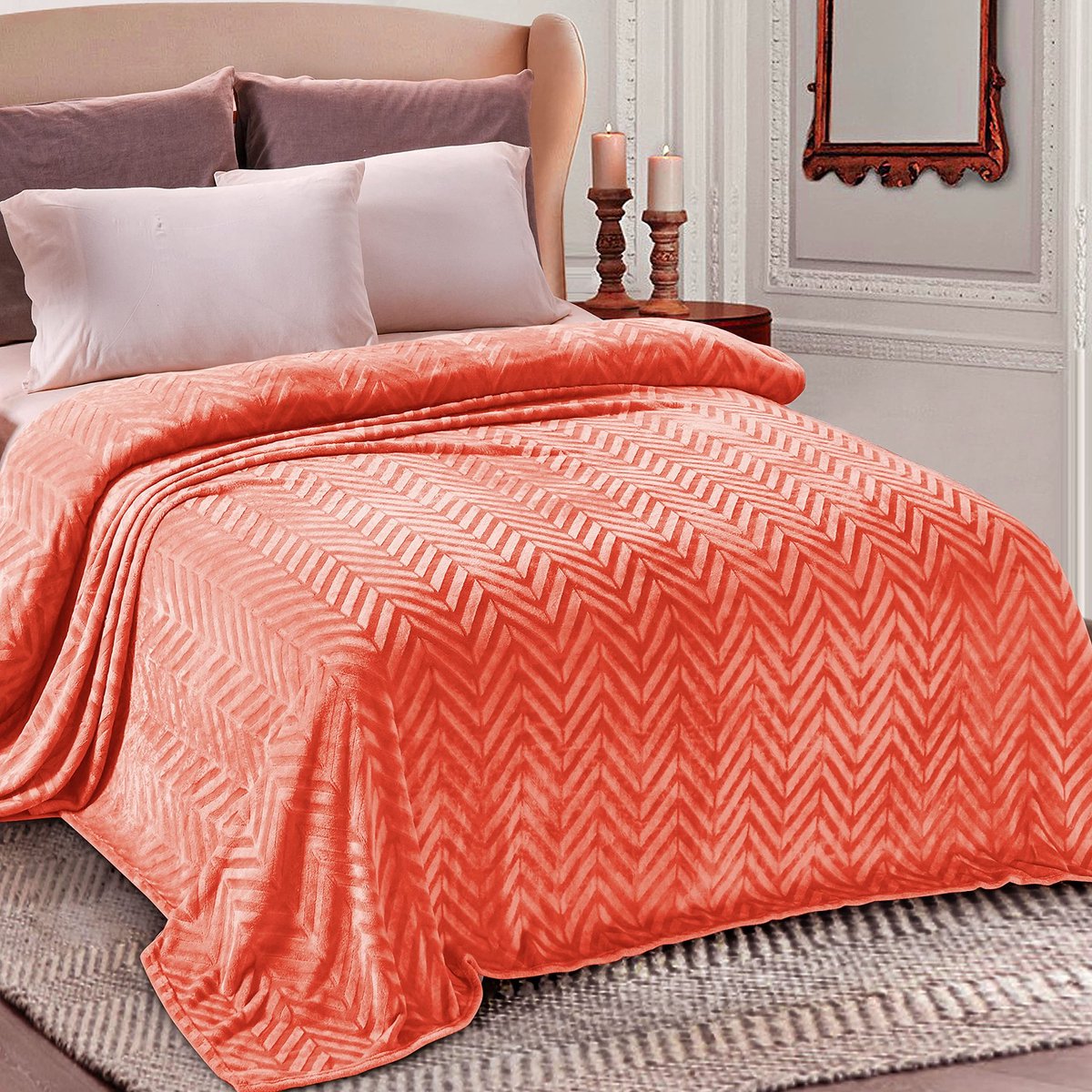 SolidKeus - Cuddly Blanket met Chevron Patroon 150 x 200 cm