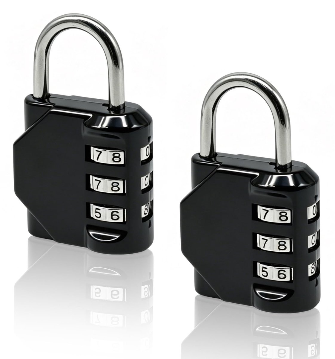 SolidKeus - 2 Zwarte Combinatie Hangsloten voor Veiligheid