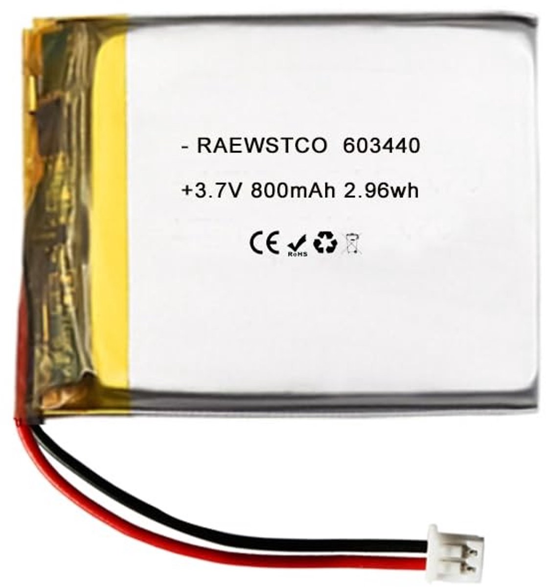 SolidKeus - 3,7 V 800 mAh Lithium Batterij voor Sterilisatoren en Bluetooth Luidsprekers