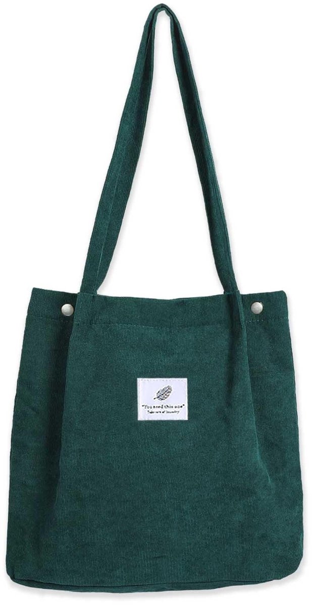 SolidKeus - Grote Corduroy Schoudertas voor Dames, Herbruikbare Shopper