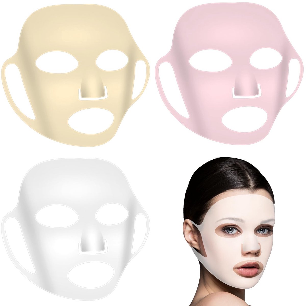 SolidKeus - Set van 3 Herbruikbare Siliconen Gezichtsmaskers