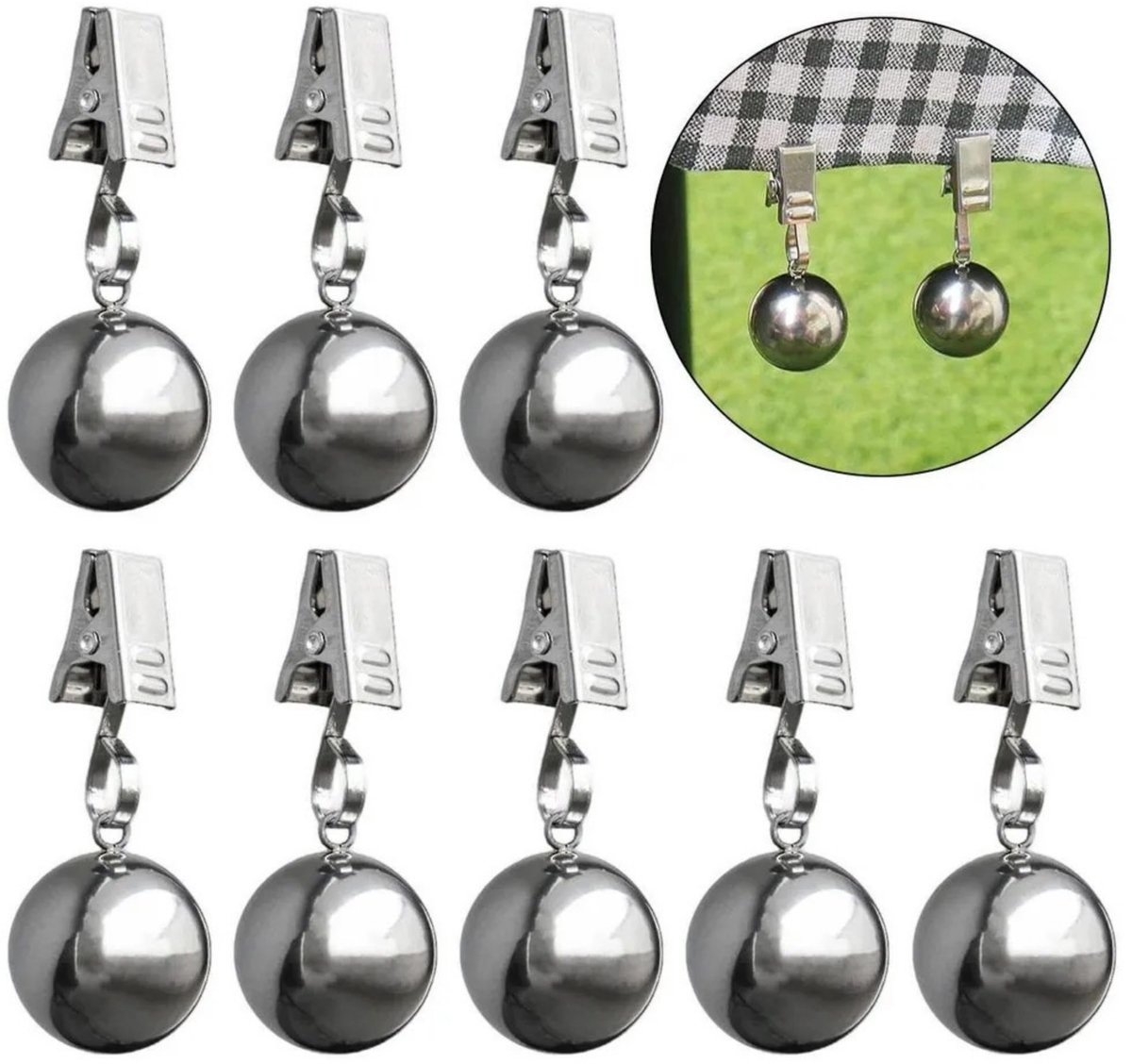Namajunas - Tafelgewichtjes - Tafelkleed Gewichtjes Zwaar - Tafelkleed gewichten - 8 stuks - Waterdicht en UV-bestendig – perfect voor picknicks en buitenactiviteiten