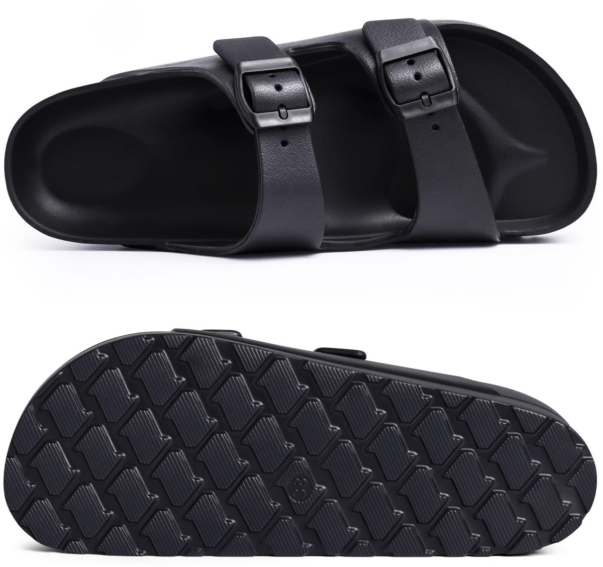 OLANLY - Platform Slippers - Zwart