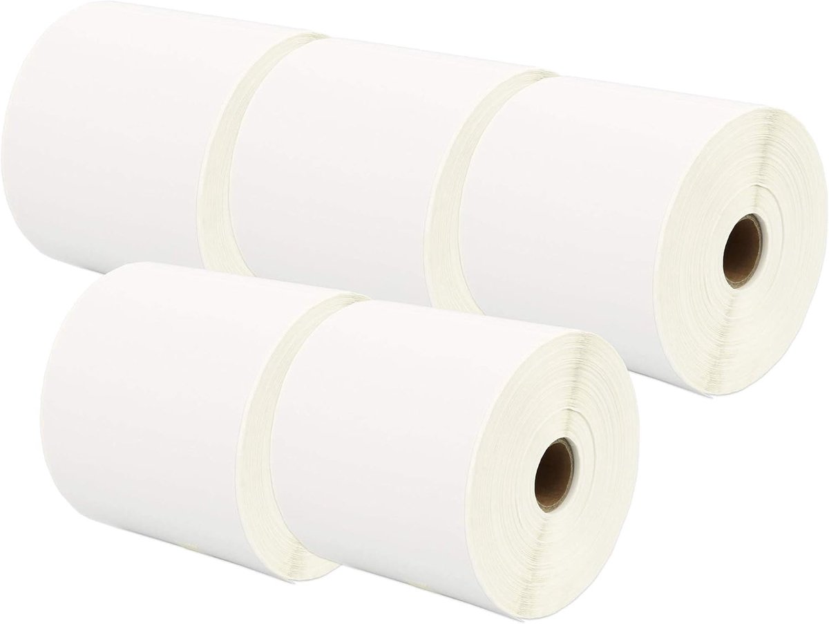 5 Rollen 100mm x 150mm Witte Direct Thermische Etiketten Compatibel met Zebra GK420d GK420t GC420d GX420d GX420t GC420t GX430t GT800 LP2844 TLP 2844 Citizen CL-S521 CL-S621 CL-S631 (500 Stuks/Rol)