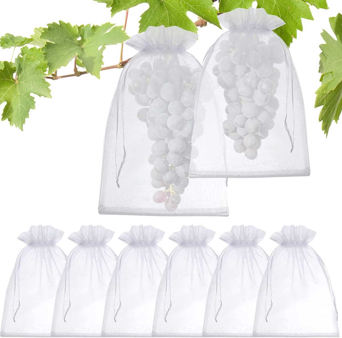 50 stuks Organza zakjes 15x20 CM Fruitnet voor tuinfruit