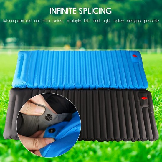 Zelfopblazende Campingmat Voetpers Opblaasbare Mat Ultralichte Opblaasbare Slaapmat Waterdicht Matras 10 CM Verdikte Dubbele Slaapmat (Blauw) — afbeelding 2