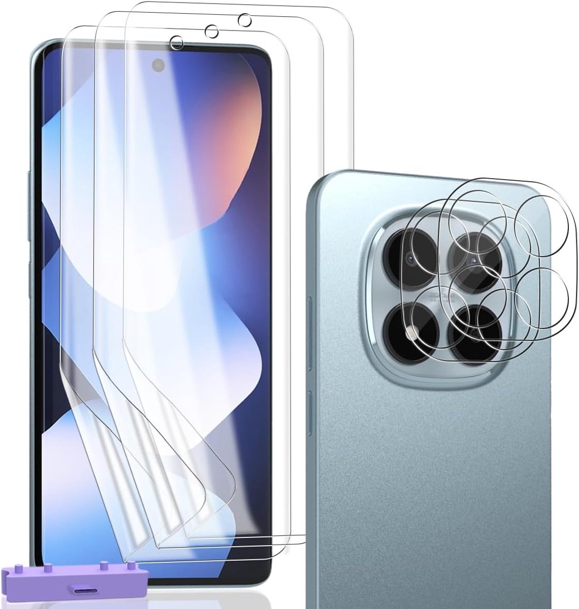 Displaybeschermfolie voor Xiaomi Redmi Note 15 5G, HD-beschermfolie, 3 stuks en gehard glas, 2 stuks, krasbestendig, anti-vingerafdruk, volledige afdekking