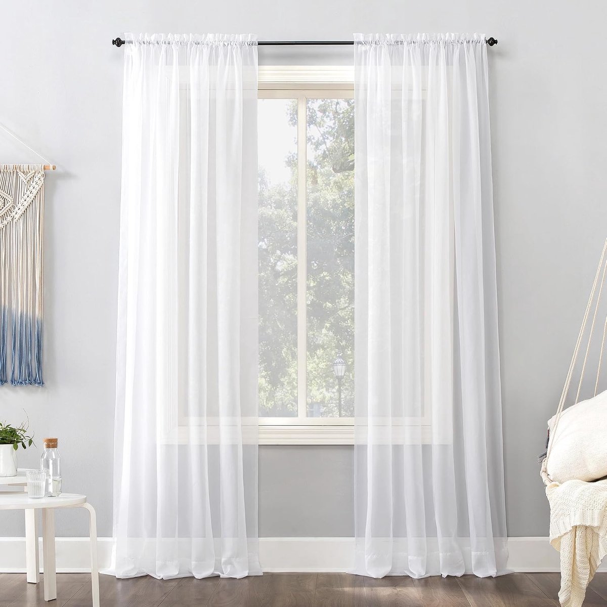Nee. 918 Tayla verpletterd textuur Semi-Sheer staaf Pocket gordijn paneel