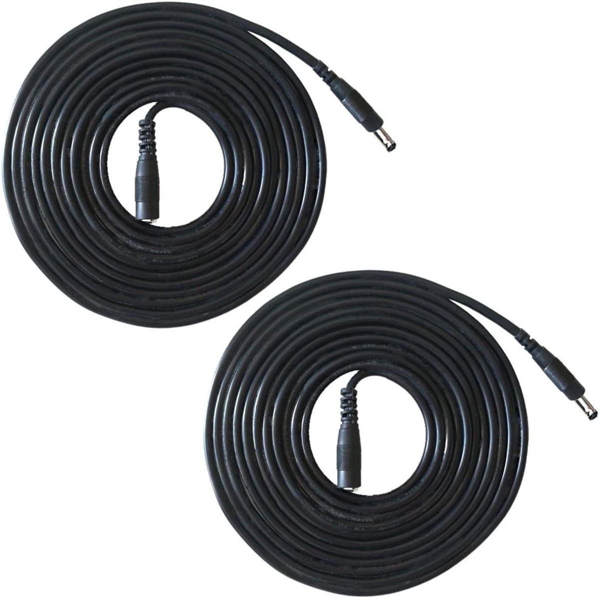 3,5 mm x 1,35 mm Man naar Vrouwelijke DC Aansluitkabel Connector Kabel Verdeler Holle Stekker Aansluiting Voor Energie-adapter Draadloze IP-Camera - 2 Stuks 5m Zwart