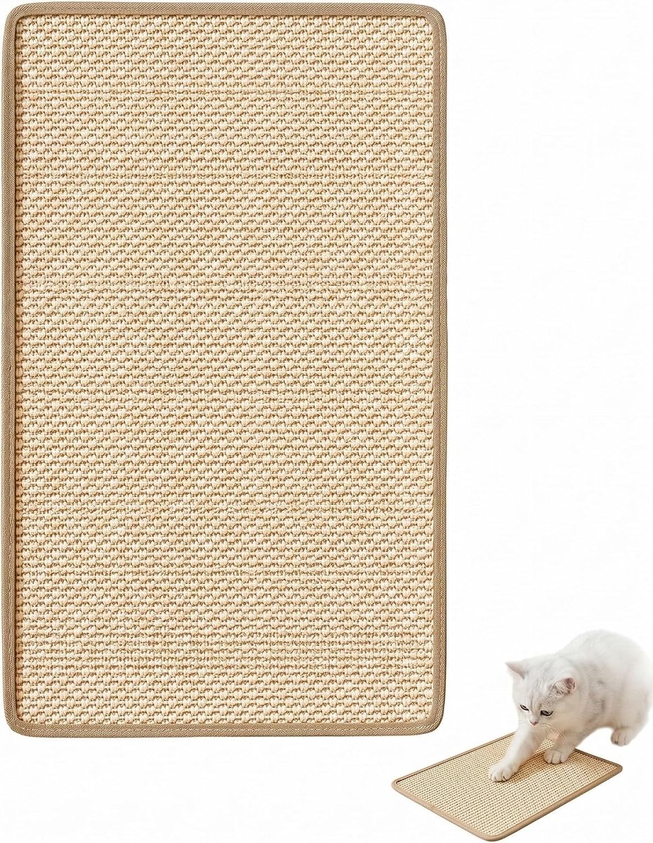 Sisal krabmat kat 1 stuk, 20x40cm, zelfklevend voor bank, muur & meubels. Robuuste katten krasbescherming voor natuurlijke klauwverzorging.