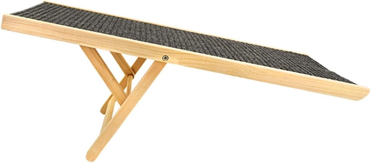 Houten Hondenhelling - Huisdier Ladder - Veilig Instappen - Stabiele Structuur - 100x43cm - Natuurlijk Hout