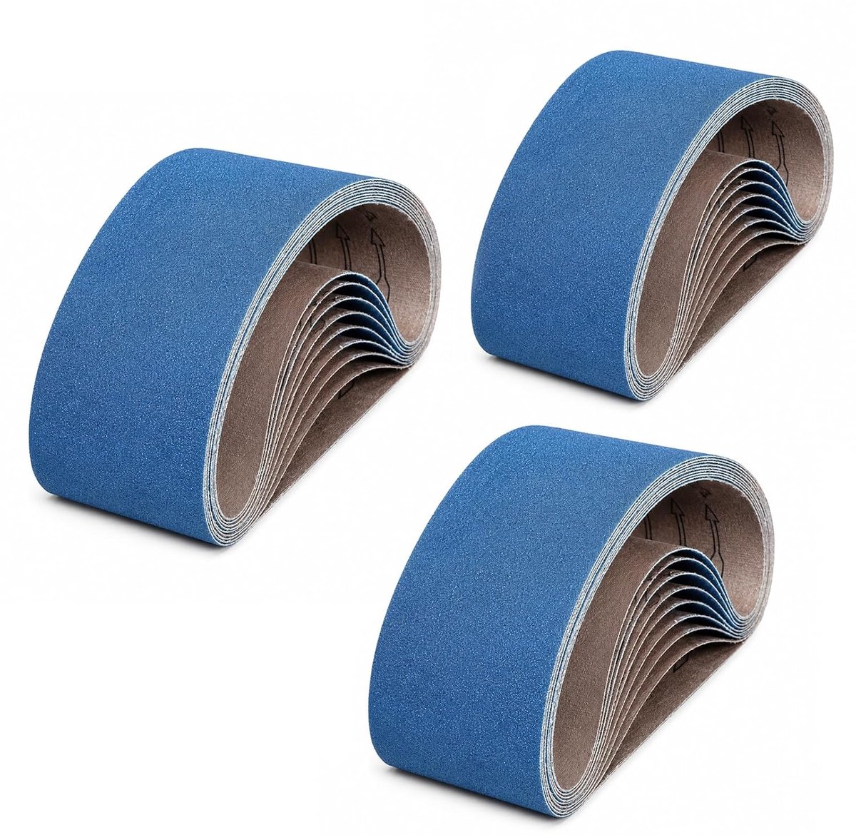 Bandenset elk 3 x korrel 40/60/80/120 voor bandschuurmachine, voor slijpen, vijlen, polijsten, slijpen en ontroesten