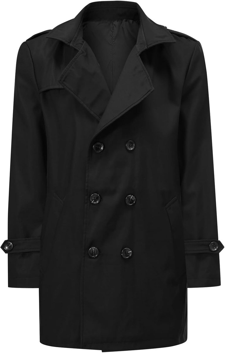 Heren trenchcoat dubbele rij jas herfst jas business casual overgangsjas middellange jas winddicht