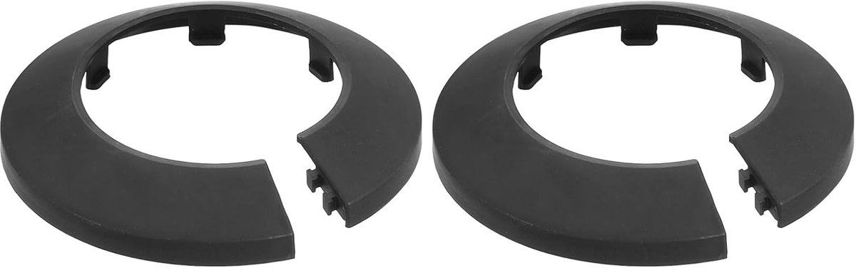 Escutcheon-plaat, 2 stuks, 50 mm, voor 1,9 inch buitendiameter, gedeelde slangafdekking, waterslangafdekking, kunststof PP (zwart)