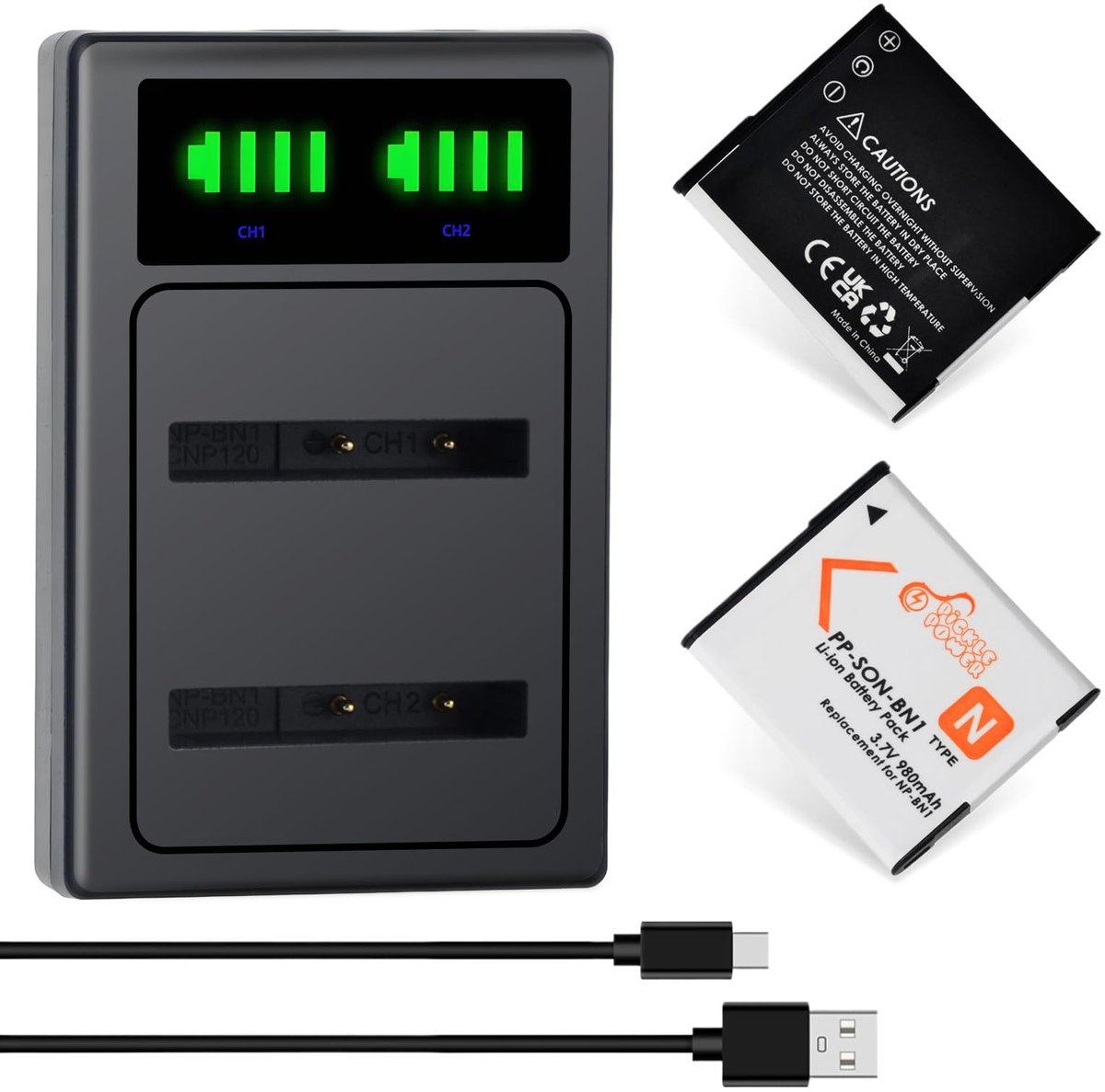 SolidKeus - NP-BN1 Batterij en Lader voor Sony Cyber-Shot
