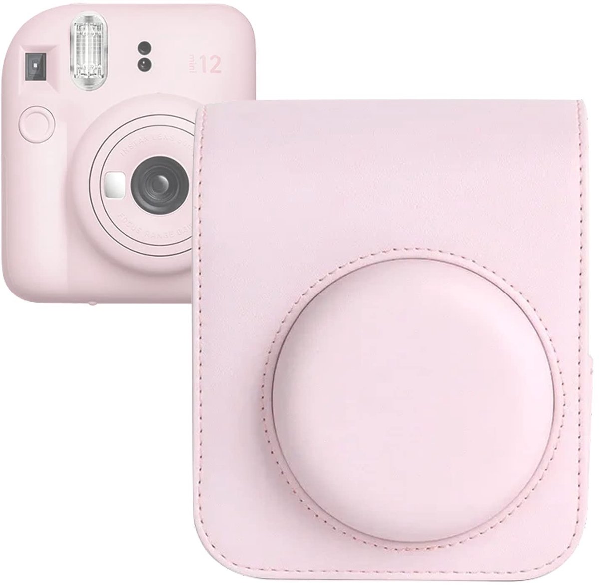 SolidKeus - Camera Tas voor Fujifilm Instax Mini 12, Leer met Schouderriem