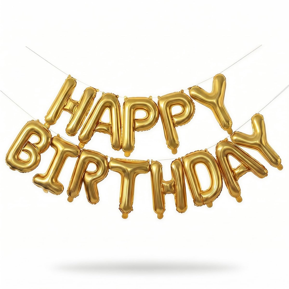 SolidKeus - Ballonnenbanner Happy Birthday in Goud voor Feestdecoratie