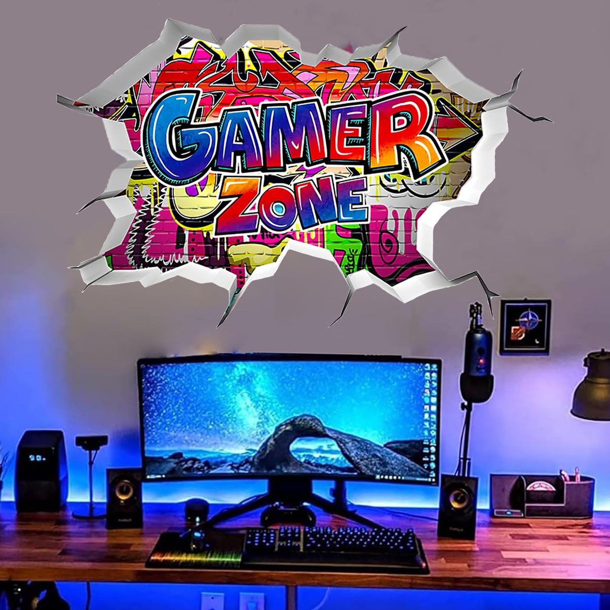 SolidKeus - 3D Gamer Muurstickers voor Jongenskamer