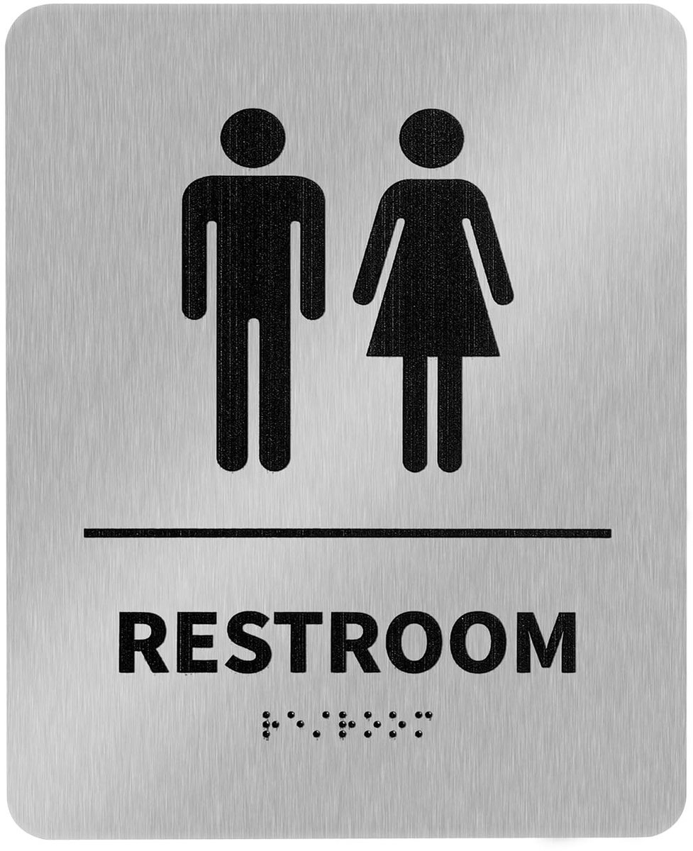 SolidKeus - Zelfklevend Toiletbord van Roestvrij Staal met Braille
