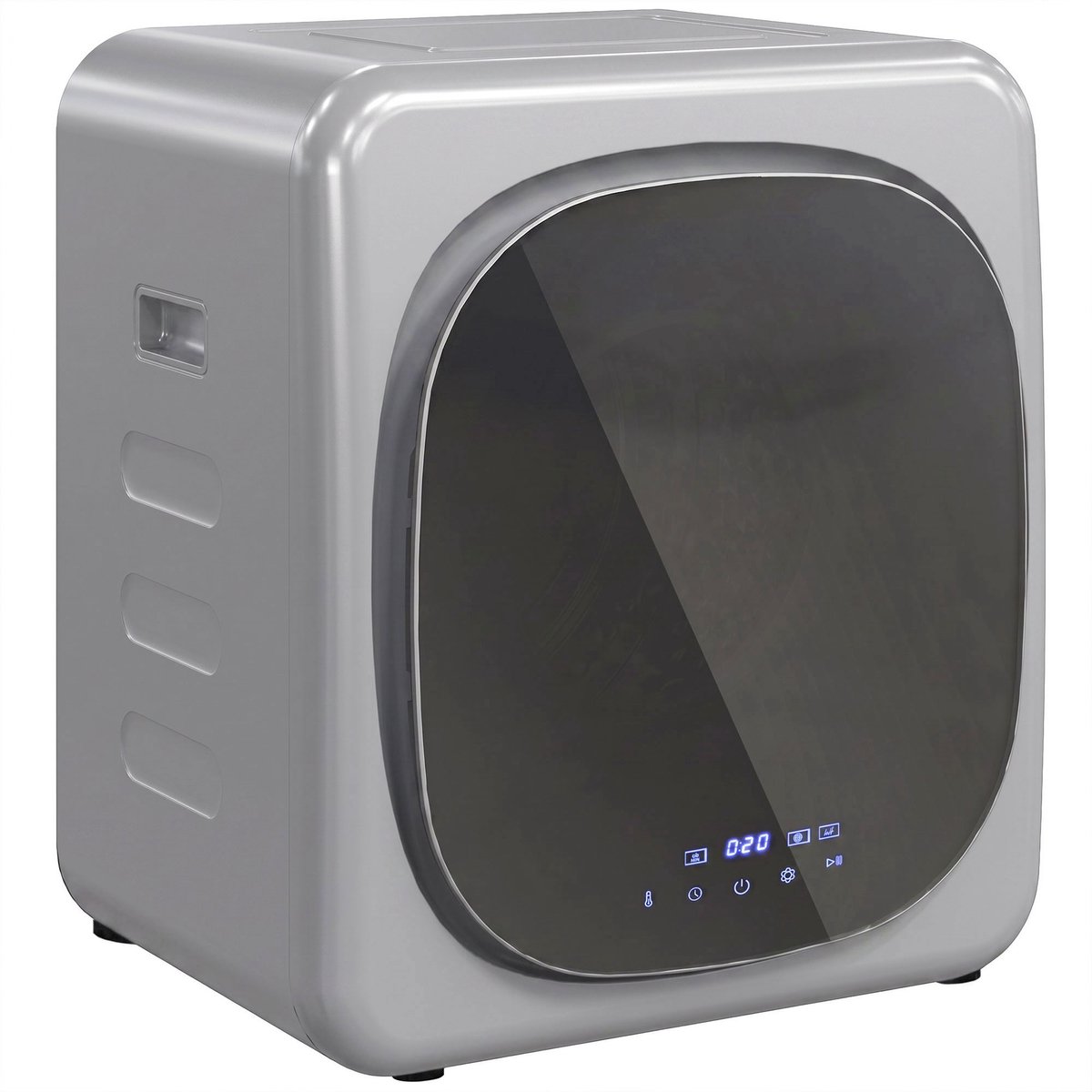 Homcom Laundry Dryer-Edelstahl-48L x 40B x 56H cm-Silber Zilver, zwart