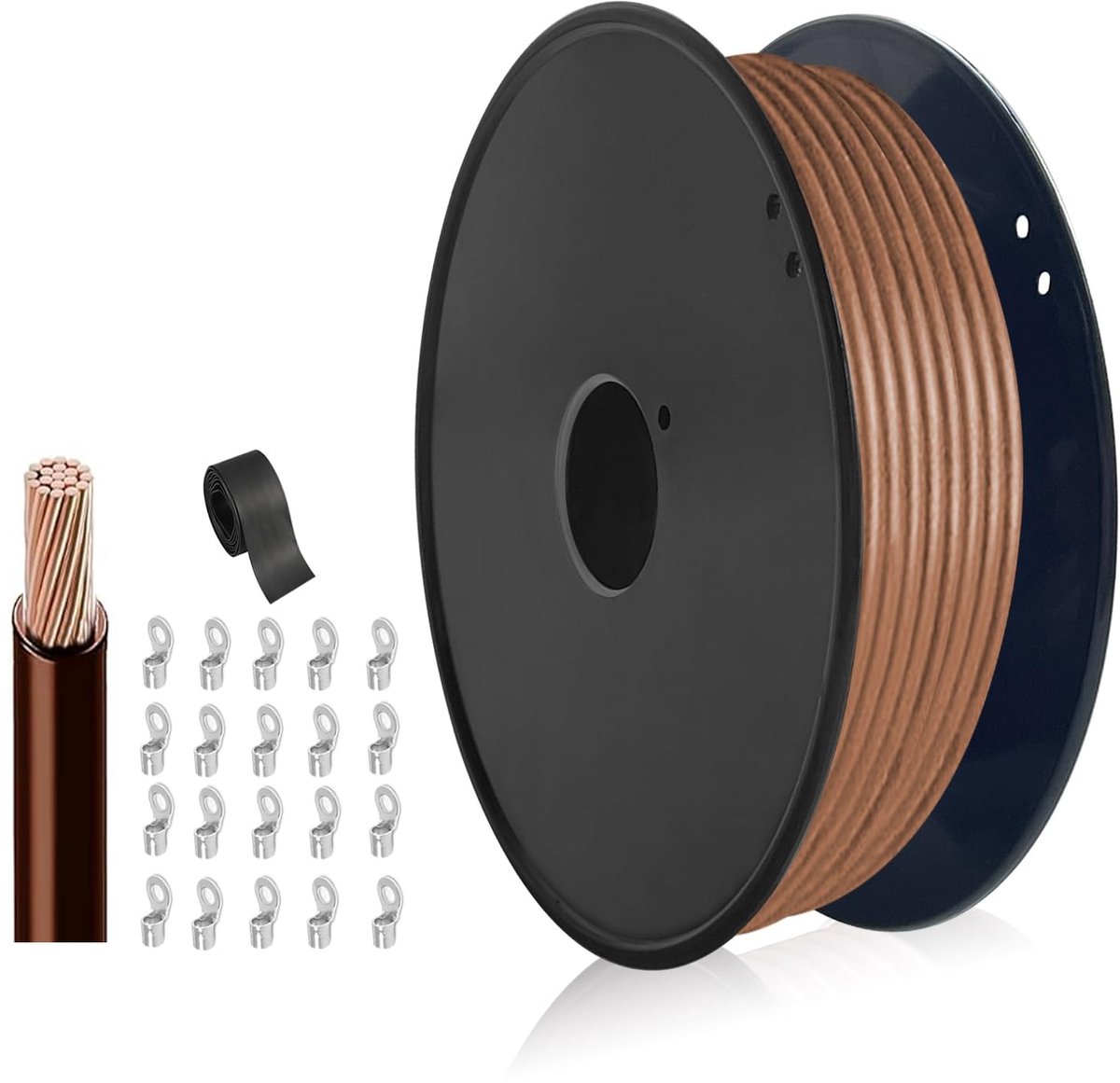 SolidKeus - H07V-K Kabel 1.5 mm² Bruin 50 m VDE Goedgekeurd