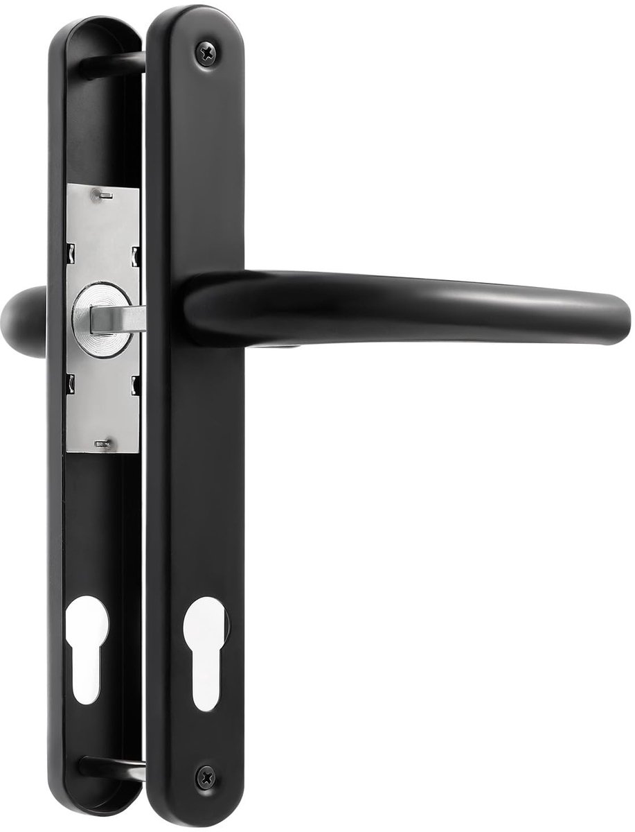 SolidKeus - Deurgreep Set Zwart RVS L-vormig voor UPVC