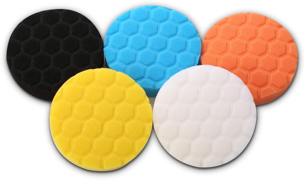 5 Stuks 5 Inch Polijstpads voor Orbital Polijstmachine, Professionele Set voor Polijsten, Waxen en Glazuren van Auto's
