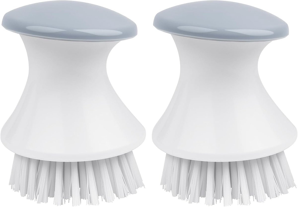 Ronde Afwasborstel van Plastic met Sterke Schoonmaakkracht voor Borden, Pannen en Groenten - Set van 2 voor Efficiënte Keukenreiniging