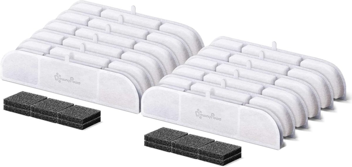 Draadloze kattenfontein met 12 filters voor katten | Meervoudige filtratie, verwijdert verontreinigingen en haren