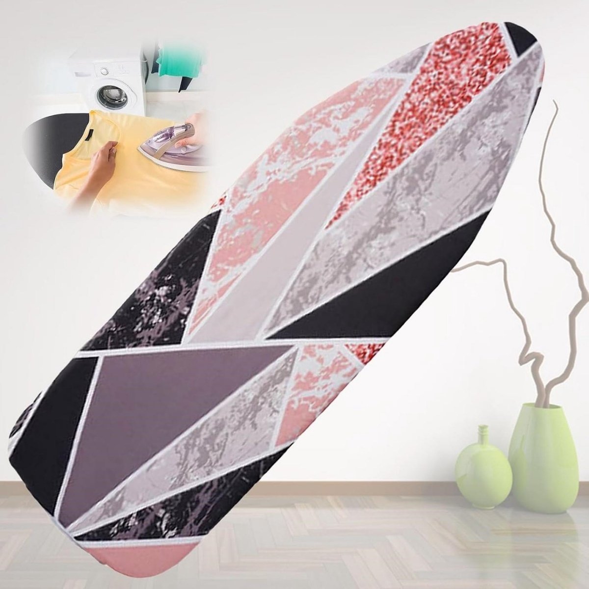 GELLDG Strijkplankhoes - Strijkplankbeschermer - 140x50cm - Dampdoorlatend en Hitzereflecterend - Geschikt voor Stoomstrijkijzers - Antislip Polyester Hoes met Trekkoord - Makkelijk Schoon te Houden
