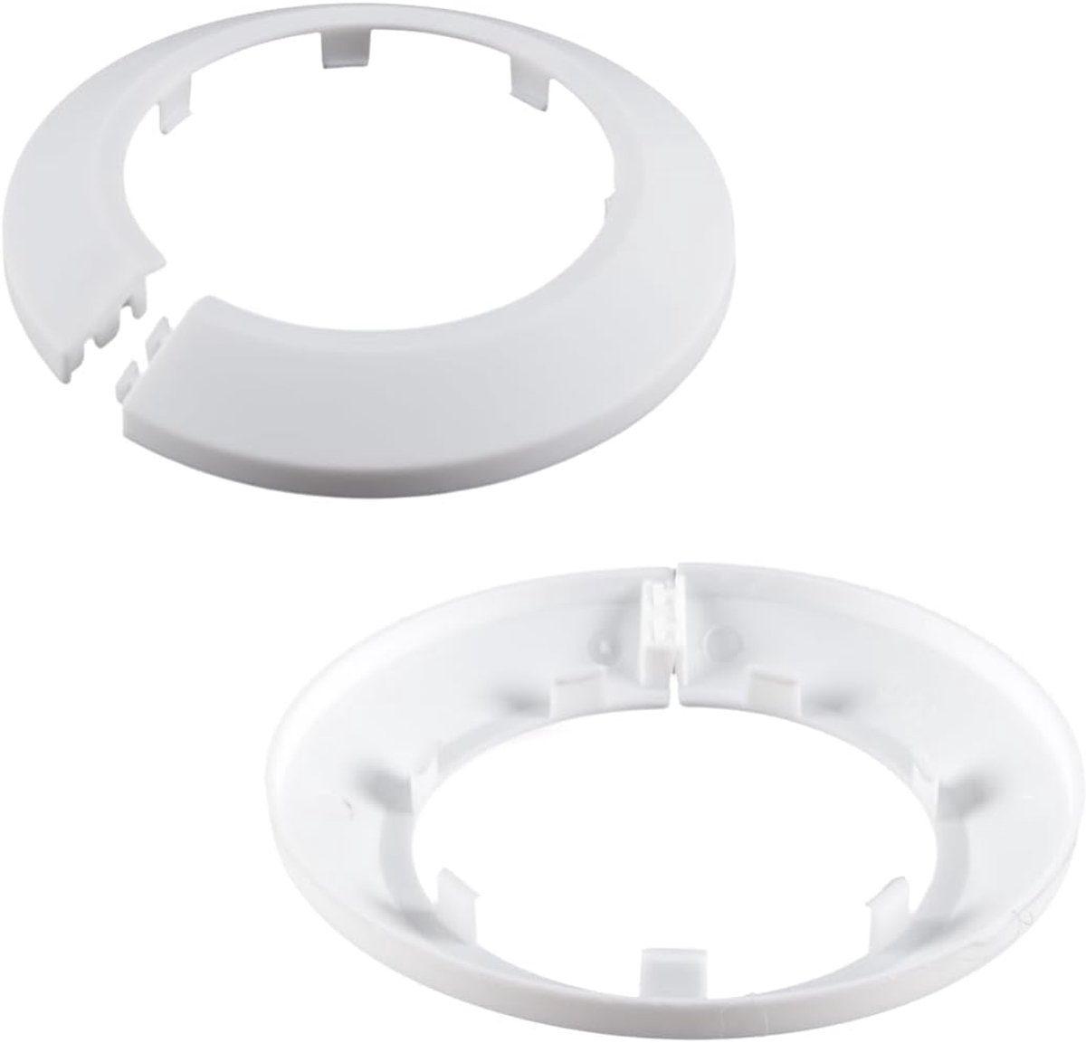 5 stuks decoratieve buisafdekkingen, geschikt voor waterleidingafdekkingen met een buitendiameter van 63 mm, witte radiatorrozetkraag voor wandbuisdecoratie