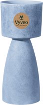 Vyveo - Pot de fleurs Pillar - 33x75 - Gris clair - Pot de fleurs pour intérieur et extérieur - Léger - Résistant aux chocs - Résistant au gel - Résistant aux UV