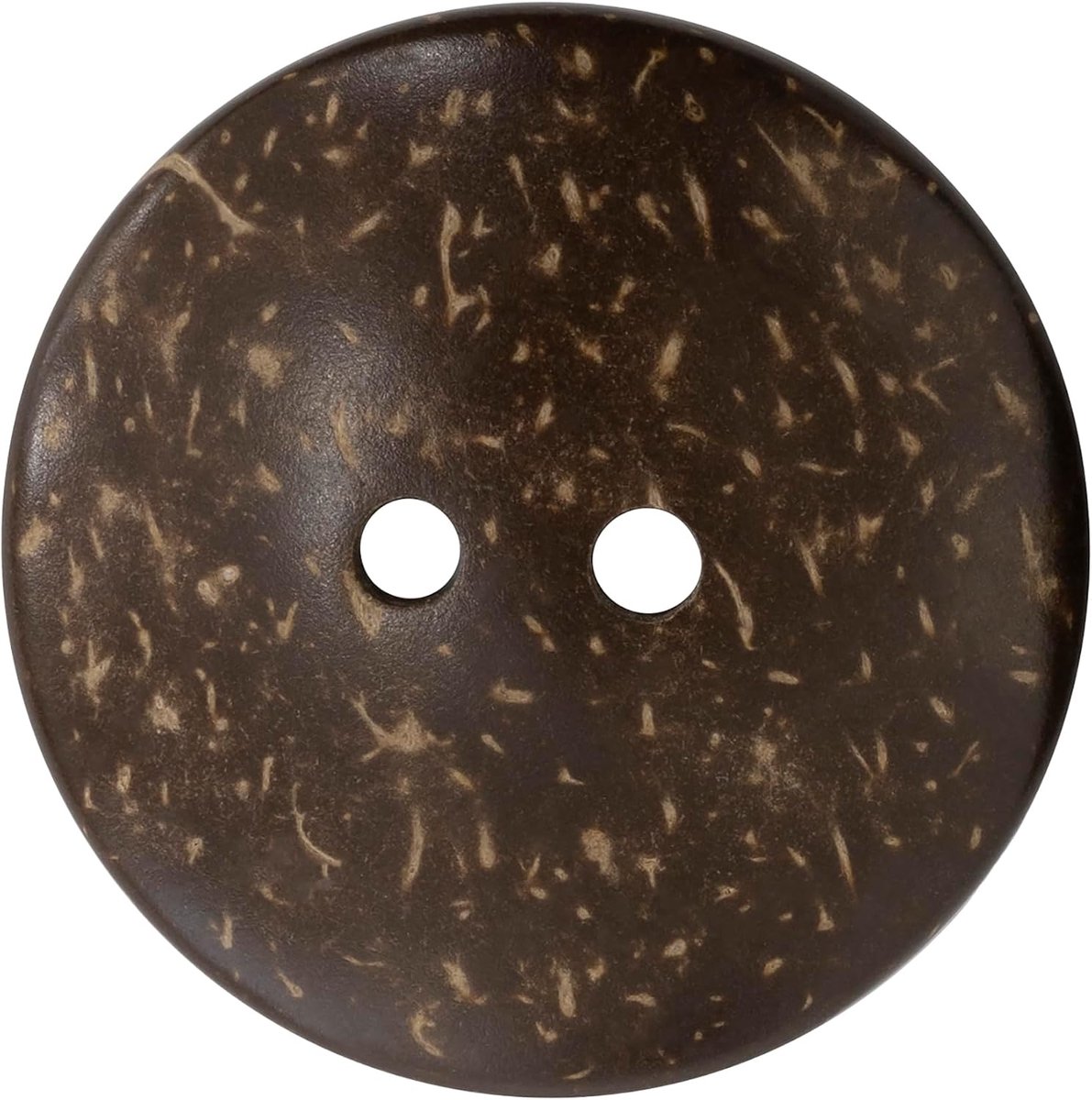 - C74295 - set van 10 ronde knoppen Ø50 2-gaats L80 80L - openingsdiameter 5 mm - kleur kokosnoot - kunststof - creatieve hobby kleermakerij korte benodigdheden mode