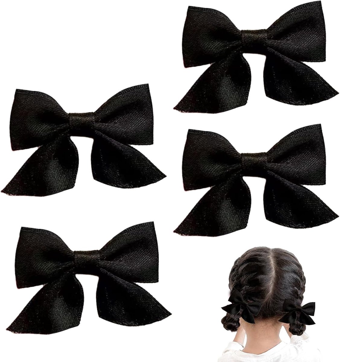 Haarstrik, haarsieraden, strik haar, haarstrikken, haarband, strik (zwart)