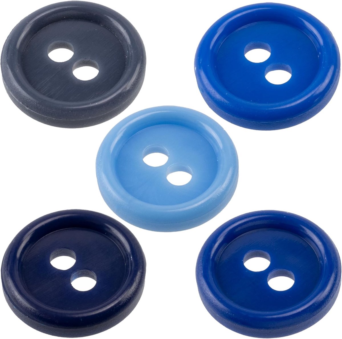 Knopen van plastic Ø11,5 mm met 2 gaten L18 / 5 kleuren (blauwe tint) voor fournituren kleding mode en creatieve hobby’s