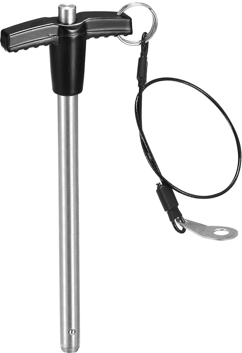 T-greep zekeringpennen 5/16" pin diameter. 3-15/16" Gebruik lengte roestvrij staal drukschakelaar snelsluiting pen met sleutelkoord kabel (8mm-100mm)