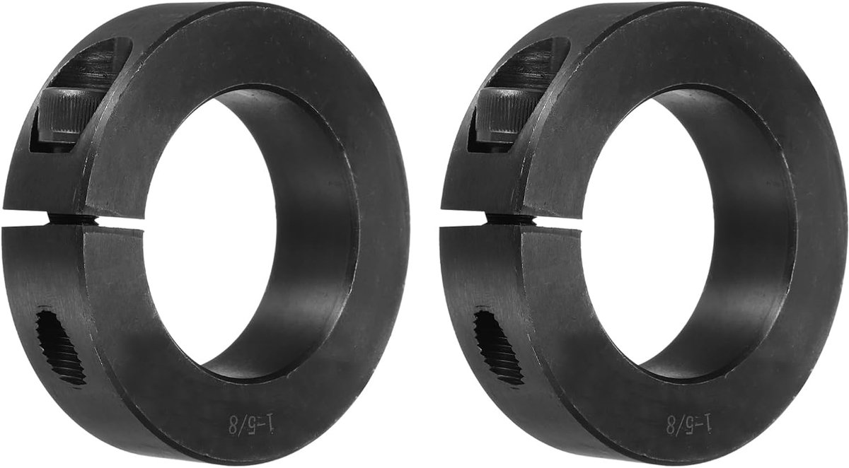 Golfring 1 5/8" boring enkele gedeelde golfring van koolstofstaal met spanschroef zwart 2-pack