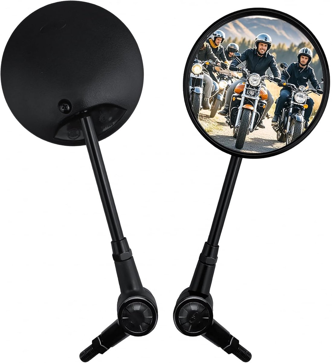 Goedgekeurd E9, 1 paar zijspiegels voor motorfiets, rotatie, motorspiegel M10, voor scooter, ATV, bromfiets, scooter