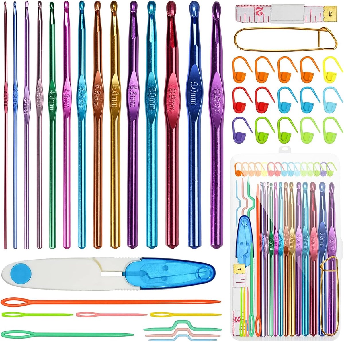 Haaknaald Set (4-Multicolor [41-delig])