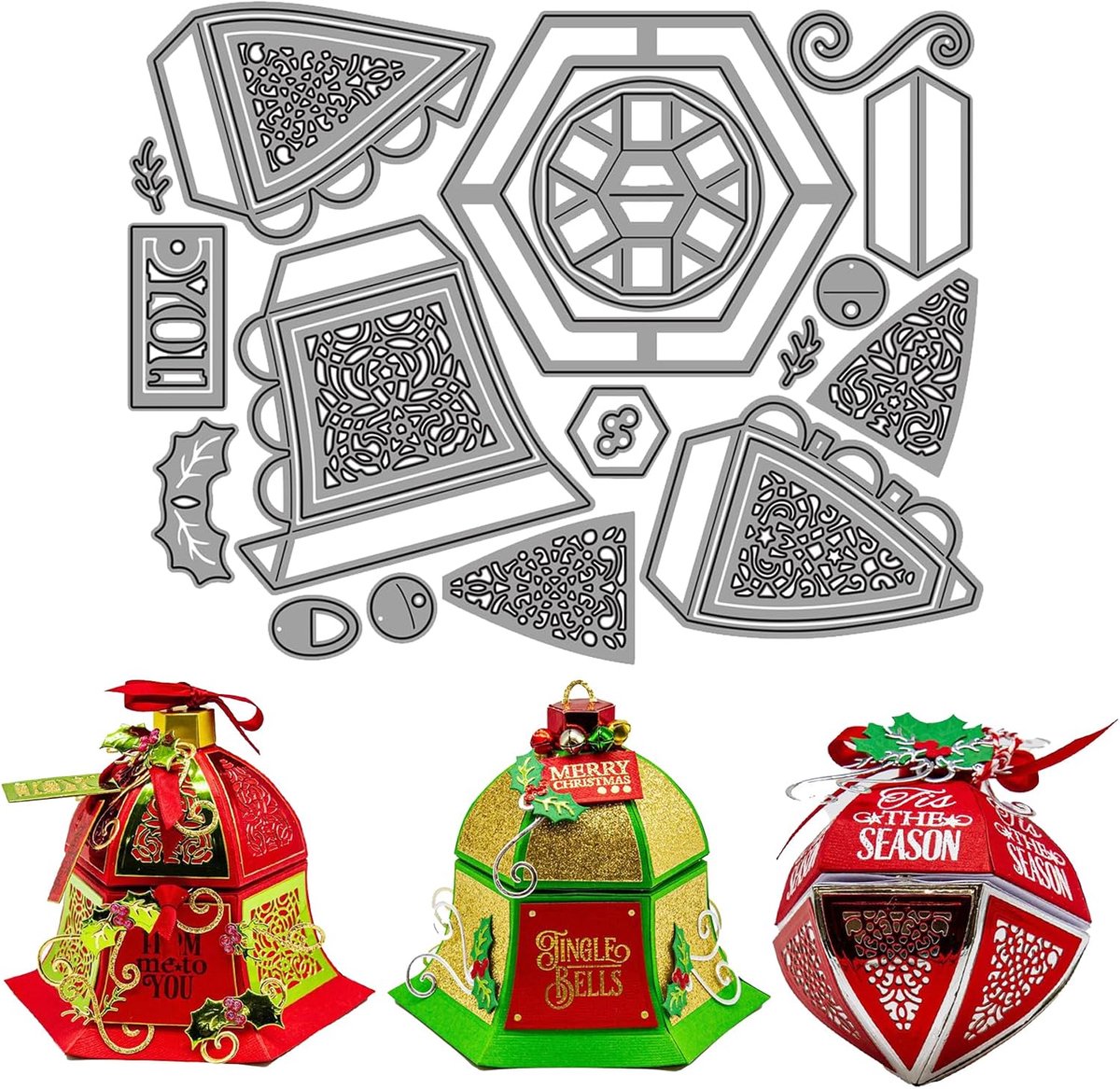 Kerstbel kersthanger stanssjablonen doos