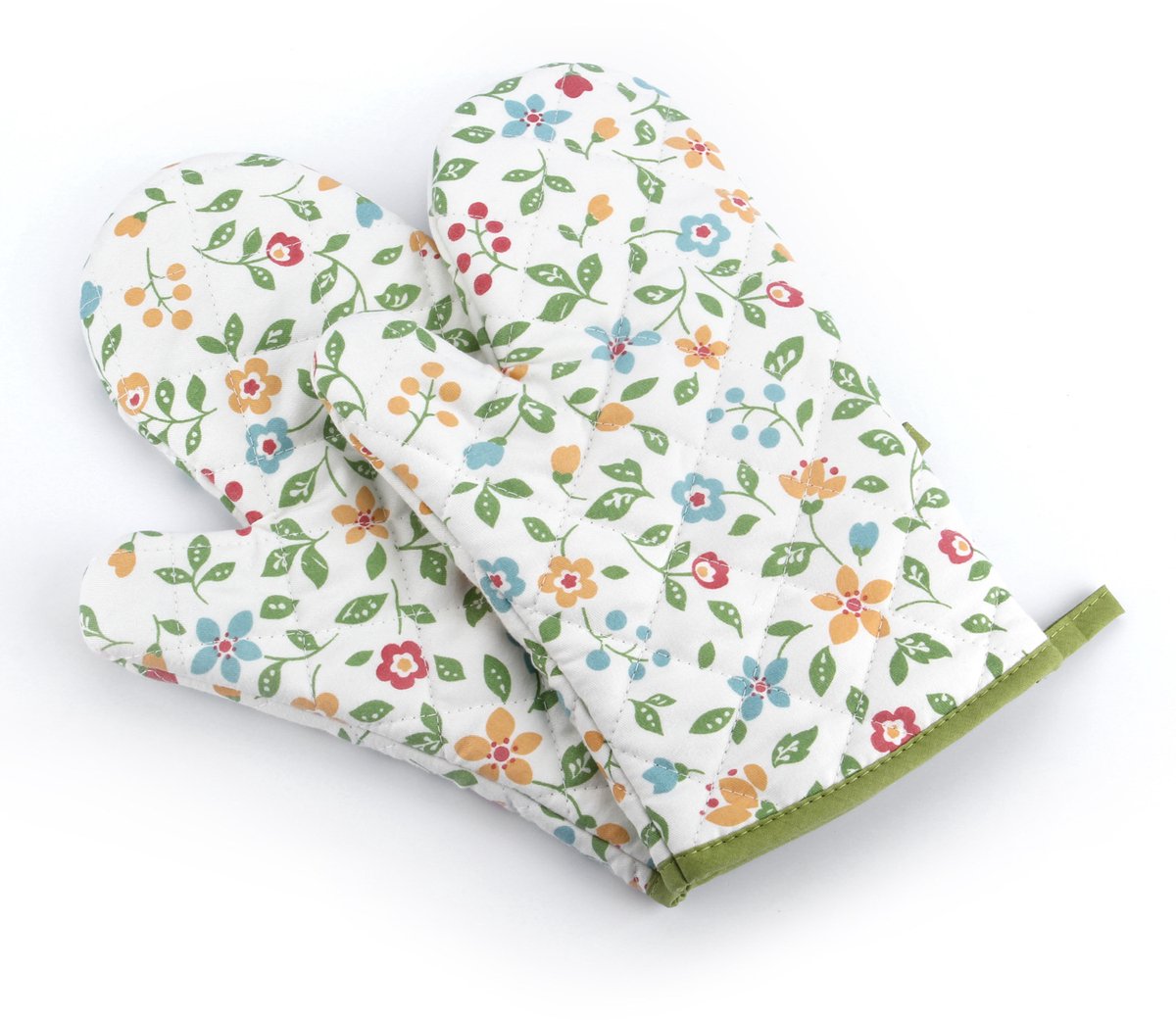 Hittebestendige keukenhandschoenen -1 paar - 18*28 cm -Hittebestendige handschoenen voor koken en bakken - Hittebestendige handschoenen - Veilig voor het hanteren van hete keukengerei - Bescherming tegen verbranding - Warmte-isolatie - Bloemenpatroon